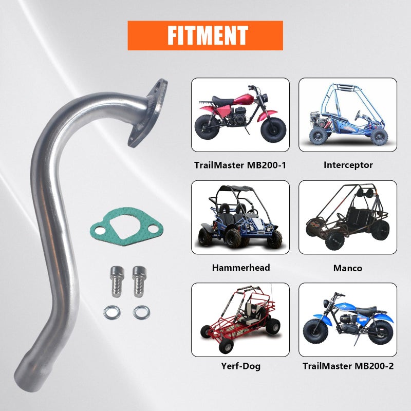 JOIQEXJ Exhaust Header Pipe for Predator 196cc 212cc GX160 GX200 Go Kart - Image 2